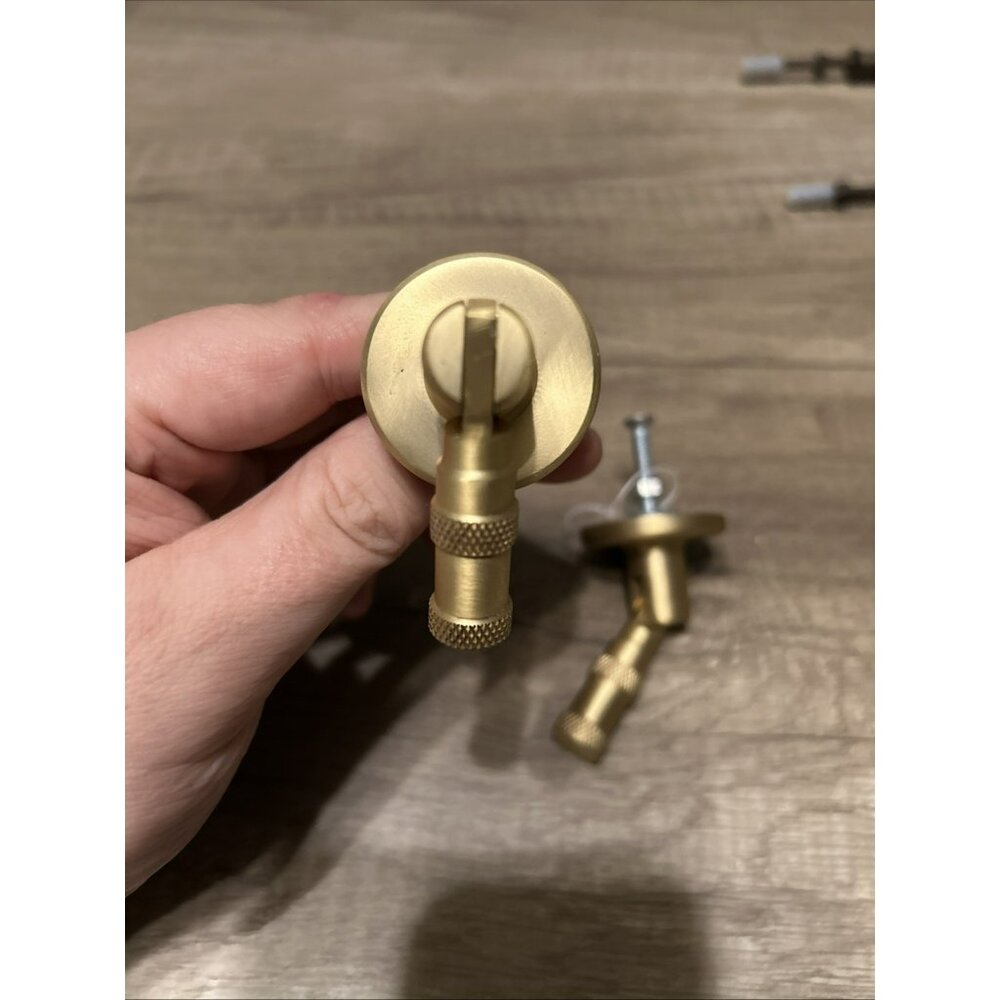 Matte Gold Tear Drop Drawer Pull Knob Modern Industial Cabinet Hardware DIY 2 Pc - Picture 3 of 3